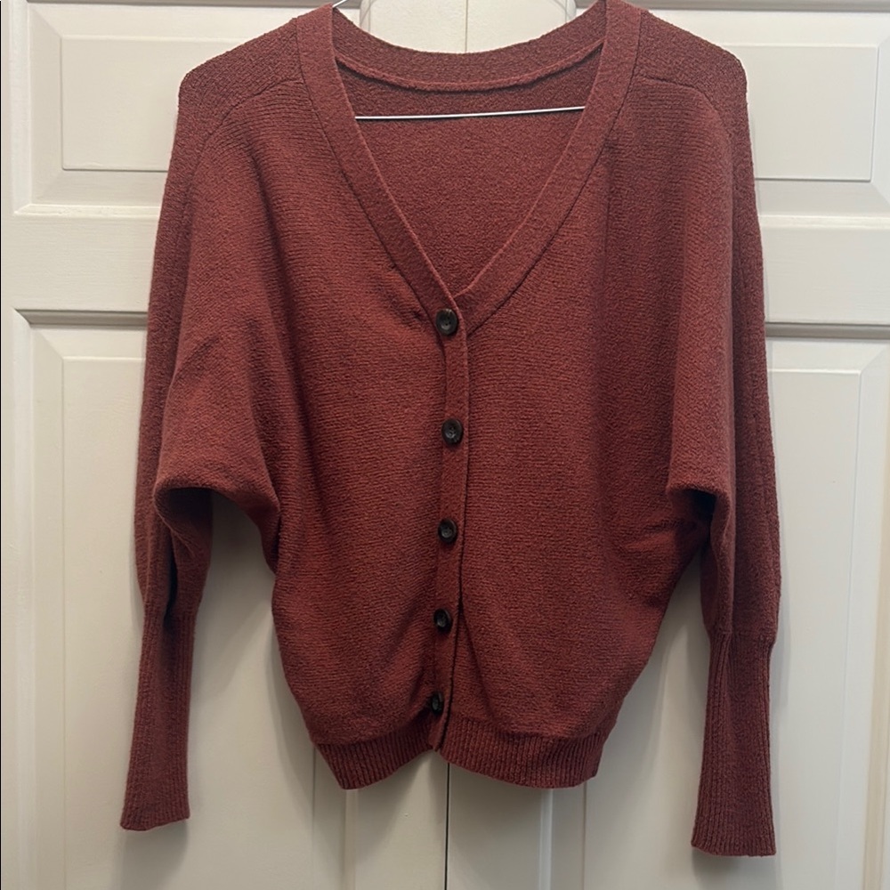 FDR Thee Knit Cardigan Sweater with V-Neck back xs